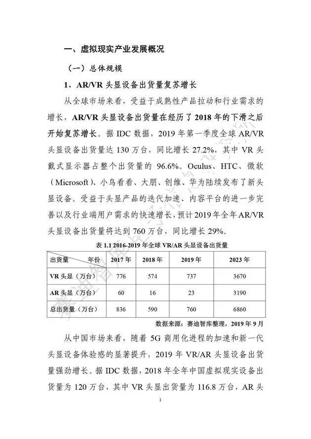 《虚拟现实产业发展白皮书(2019年)》发布（附全文）-酷雷曼VR全景